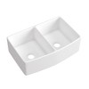 Fine Fixtures Premium White Fireclay Curved Apron Front Kitchen Sink for Home, Farmhouse (Grid & Strainer Included) - 3 of 4