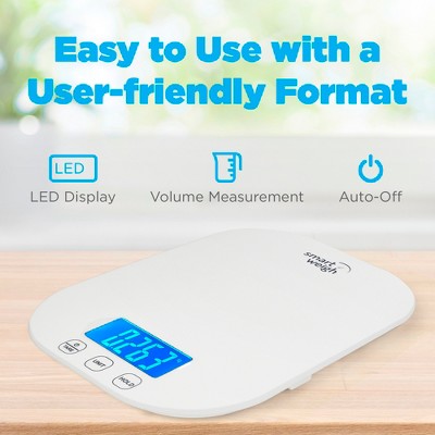 Smart Weigh 11lb White Digital Kitchen Food Scale