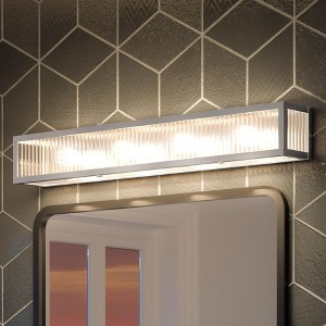 Urban Ambiance Luxury Minimalist Bath Vanity Light,  5"H x 30"W,  Stainless Steel Finish, UHP3600 - 1 of 4
