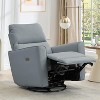 Power Recliner Chair Swivel Rockery Glider PU Leather Upholstered Glider Recliner Nursery Chair with USB Port and Lumbar Support - 3 of 4
