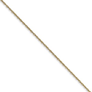 Black Bow Jewelry 0.5mm, 10k Yellow Gold, Cable Rope Chain Necklace - 1 of 4