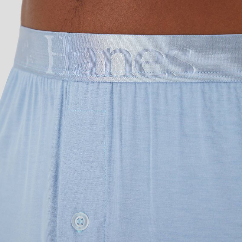 Hanes Originals Premium Men's SuperSoft Knit Boxer Shorts 2pk - Blue/Black, 5 of 9