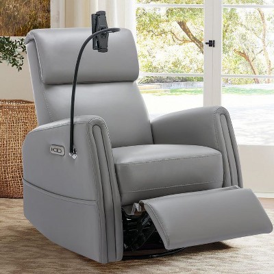 PU Leather Power Rocker Recliner with Phone Holder