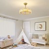Ludomide Modern Crystal Caged Ceiling Fan, 20" Gold Luxury Crystal Round Bladeless Chandelier Fan Light with Remote - 2 of 4