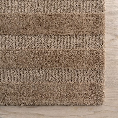 Vestry Brown Handmade Wool Rectangular Striped Area Rug, 3' x 5'