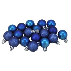 Northlight 18ct Shatterproof 4-Finish Christmas Ball Ornament Set 1.25" - Blue - 1 of 1