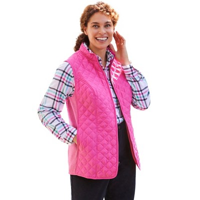 Woman Within Women's Plus Size Zip-Front Quilted Vest