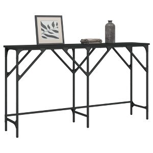 vidaXL Console Table Black 55.1 in.x11.4 in.x29.5 in. Engineered Wood - 1 of 4