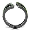 Slickblue Stainless Steel Cuff Ring, Multi-Color Crystal Accent, Women’s Single-Tone Jewelry, IP Light Black, Sizes 5-10 - 3 of 4