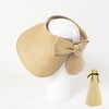 Anna-Kaci Women's Wide Brim Visor Hat with Bow Detail Adjustable Velcro Closure for Beach or Outdoor Protection - 4 of 4