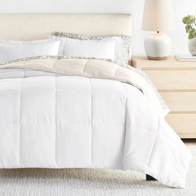 7PC Bedding Bundle, Reversible Solid Comforter and Patterned Sheet Set - Becky Cameron