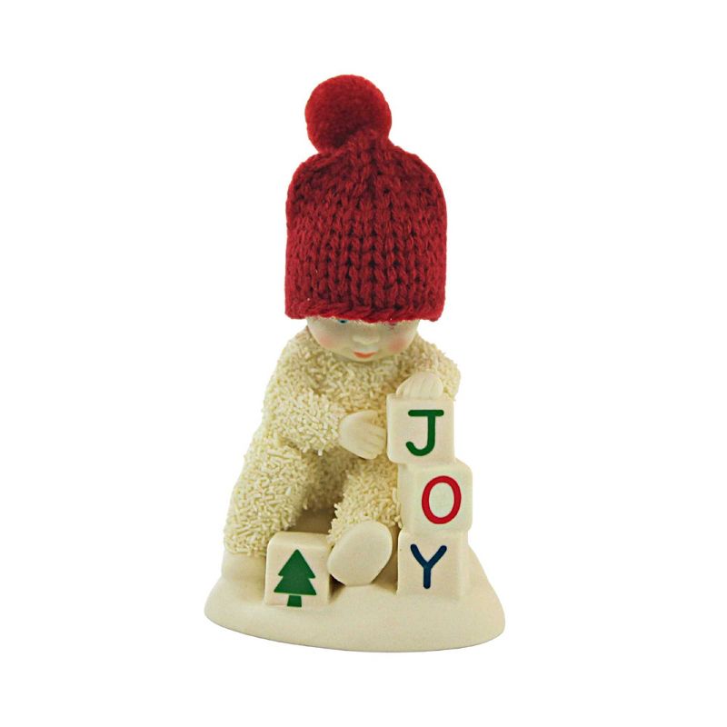 Snowbabies 4.0 Inch Make Your Own Joy Blocks Red Knit Hat Figurines, 1 of 4