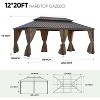 Amber Sports 12x20FT Outdoor Hardtop Gazebo with Steel Roof for Patio and Backyard - 3 of 4