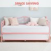 Acekool Twin Metal Daybed with Trundle, Heavy Duty Steel Slats, Headboard, Underbed Storage, Easy Assembly – White - 3 of 4