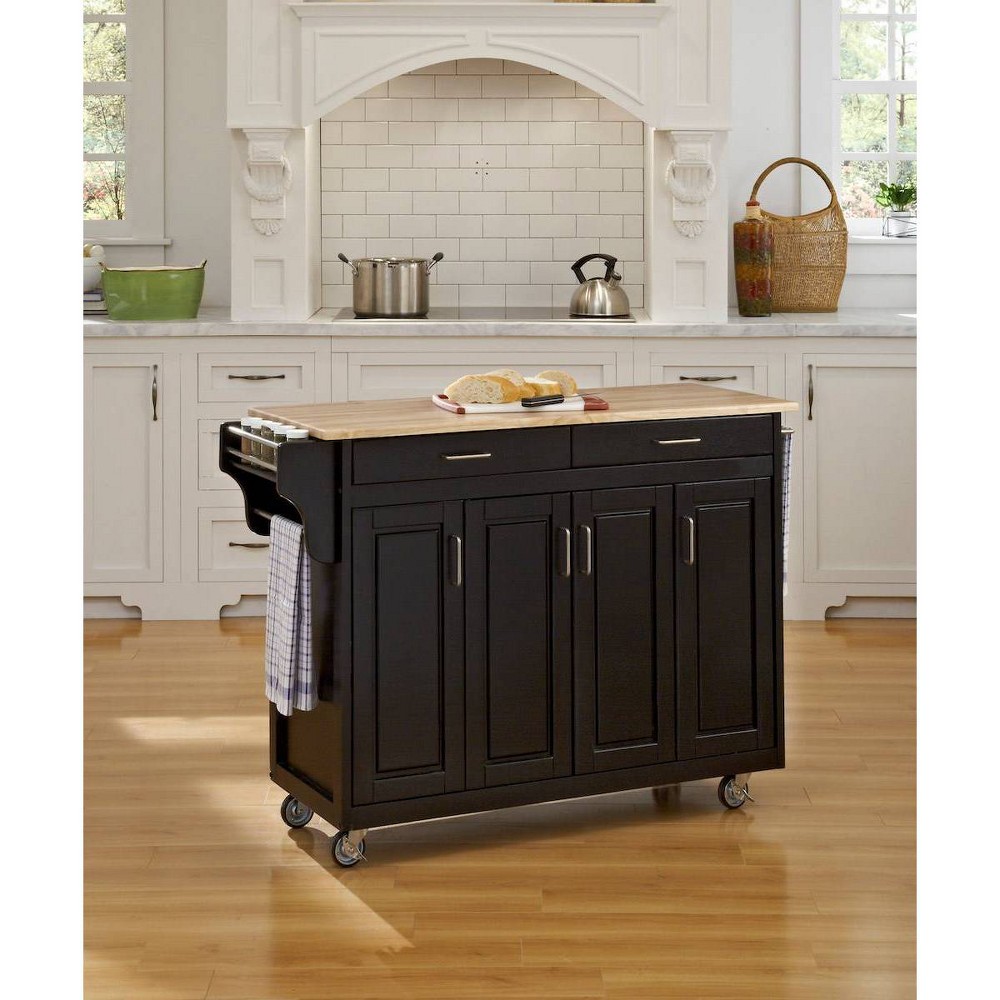Home Styles Furniture Create-a-Cart Black Finish with Wood Top - 9200-1041