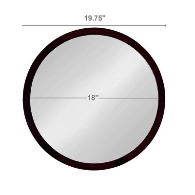 VYNXARIA Decorative Wall Mirrors - 20x20 Inch Walnut Finish Circle Mirror for Living Room and Dining Room