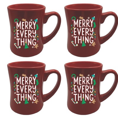 Courtside Market Merry Everything Diner Mug 4 Piece Set