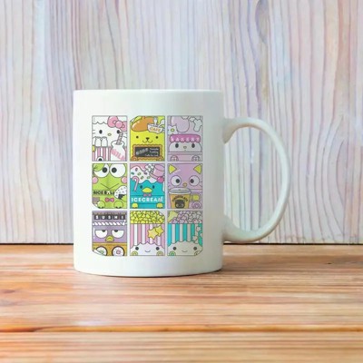 Hello Sanrio Kawaii Foodie Menu Ceramic Coffee Mug – Cute Teacup with Cartoon Character Designs