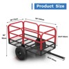 Heavy-Duty Garden Trailer, 1700lbs Steel ATV Trailer Tow Behind Dump Cart, Load Capacity 17 Cubic Feet, with Removable Sides and 2 Tires - 2 of 4