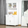 67" Buffet with Hutch, Modern Kitchen Pantry, Freestanding Cabinet with Glass Doors, Shelves and Drawers - 2 of 4