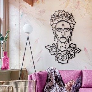 Sussexhome Frida Metal Wall Art - Minimalist Decor for Home, Living Room, Office, or Studio - 1 of 4