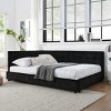 Full Size Upholstered Bed Frame, Velvet Tufted Platform Bed with Armrests and Backrest, No Box Spring Needed - Baofuwish - 3 of 4