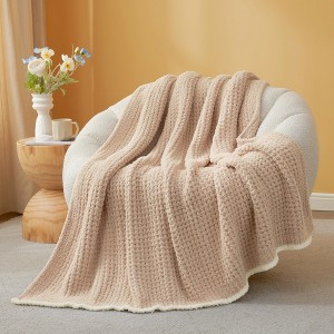 Snuggle Sac Fluffy Fuzzy Reversible Waffle Knit Blanket,Cozy Microfiber Throw,Classic Textured Design - 1 of 4