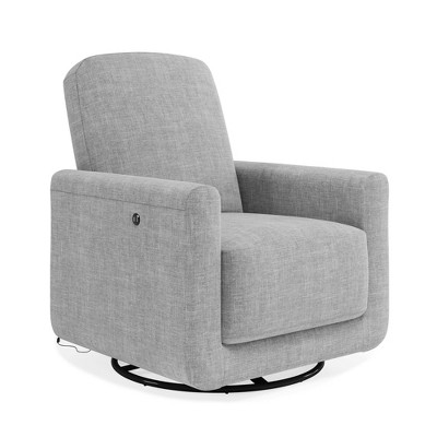 Baby Relax Wendi Swivel Chair with USB - Light Gray Linen