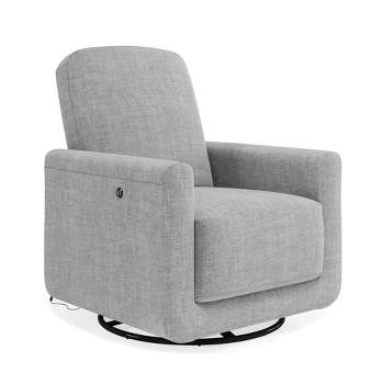 Baby Relax Wendi Swivel Chair with USB - Light Gray Linen