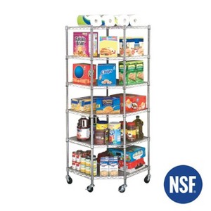 Seville Classics UltraDurable  6-Tier 28" x 75" NSF Steel Wire Corner Shelving - 1 of 4