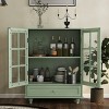 Modern Buffet Cabinet with Glass Doors & Adjustable Shelf,Small Wooden Sideboard with Drawer for Entryway or Living Room-Baofuwish - 3 of 4