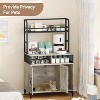 Large Hidden Litter Box Furniture with Open Shelf & Compartments, Metal Frame Indoor Cat House Furniture Cabinet for Most of Litter Box - 4 of 4