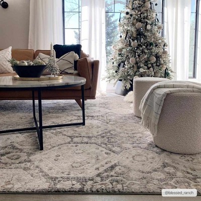 Minoa Black and Beige Medium Pile Polypropylene Area Rug