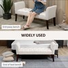 Sapphtopaz Ottoman with Rolled Arms Button Tufted Ottoman Bench Bedroom Entryway Bench Furniture for Bedroom, Entryway - 2 of 4