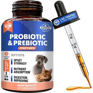 Beloved Pets Probiotics & Prebiotics with Enzymes Supplement for Dogs and Cats, Digestive Gut Flora Health Supports 2 Oz  - 1 Pack - 1 of 4