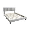 Queen Size Upholstered Platform Bed with Tufted Headboard for Bedroom - 3 of 4
