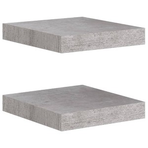 vidaXL Floating Wall Shelves 2 pcs Concrete Gray 9.1"x9.3"x1.5" MDF - 1 of 1