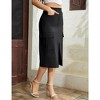 Cargo Skirt for Women Long Y2k Cargo Skirts Low Waist A line Skirt Trendy Vintage Dress Slit Front Midi Skirt with Pockets - 2 of 4