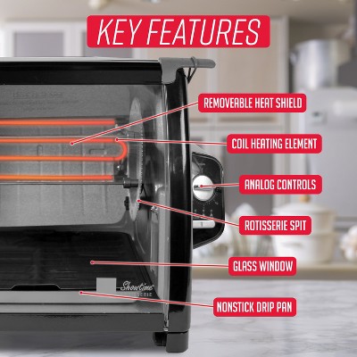 Ronco Black Stainless Steel Large Capacity Countertop Rotisserie Oven