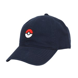 Pokemon Embroidered Poké Ball Adult Navy Blue Dad Cap - 1 of 4