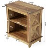 Tribesigns End Table, Wooden Side Table with Dual Shelves & X-Design Accents, Tall Nightstand for Living Room, Bedroom, Office - 2 of 4
