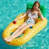 Jasonwell Inflatable Pool Float for Adults — Lounger Raft with Cup Holders, Floating Chair for Pool, Lake & Beach - Pineapple - 3 of 4