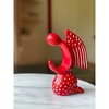 Slickblue Modern Hand-Carved Soapstone Angel – 5” Tall, in Red or Natural Stone, Unique Art Piece - 2 of 4