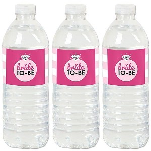 Big Dot of Happiness Bride-To-Be - Bridal Shower or Classy Bachelorette Party Water Bottle Sticker Labels - Set of 20 - 1 of 4