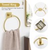 Itopfox 5 Piece Brushed Gold Bathroom Hardware Set SUS304 Stainless Steel 23.6 Inch Towel Bar Toilet Paper Holder Towel Hooks - 3 of 4