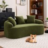 Compact Design Curved Loveseat Sofa, Couch for Apartments, Full Compression Foam Filling Sofa with Chenille Cover-Baofuwish - 2 of 4