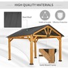 Outsunny 11' x 13' Hardtop Gazebo with Galvanized Steel Roofen Frame, Permanent Pavilion Outdoor Gazebo with Ceiling Hook for Garden, Patio - 4 of 4