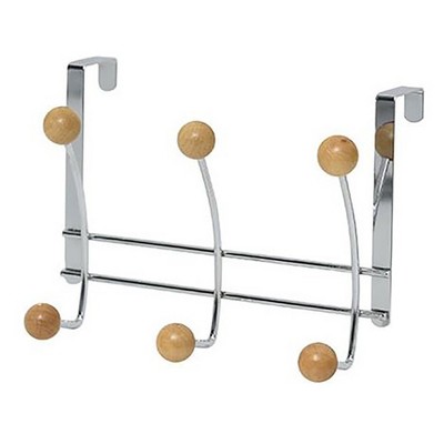 Evideco French Home Goods Versatile Over-the-Door Metal Rack with Ceramic Hooks