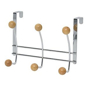 Evideco French Home Goods Versatile Over-the-Door Metal Rack with Ceramic Hooks - 1 of 4
