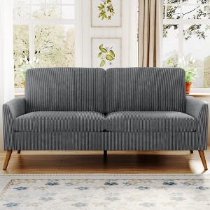 Dyonery 68" Loveseat Sofa, Comfy 2-Seater Couch for Small Spaces, Mid Century Modern Love Seat with Tool-Free Assembly & Removable Covers - 1 of 4